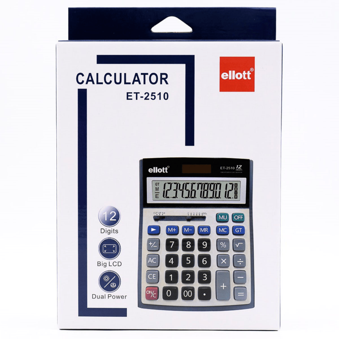 Калькулятор настольный Ellot "ET-2510", 12 разрядов, серый / Калькуляторы настольные №2