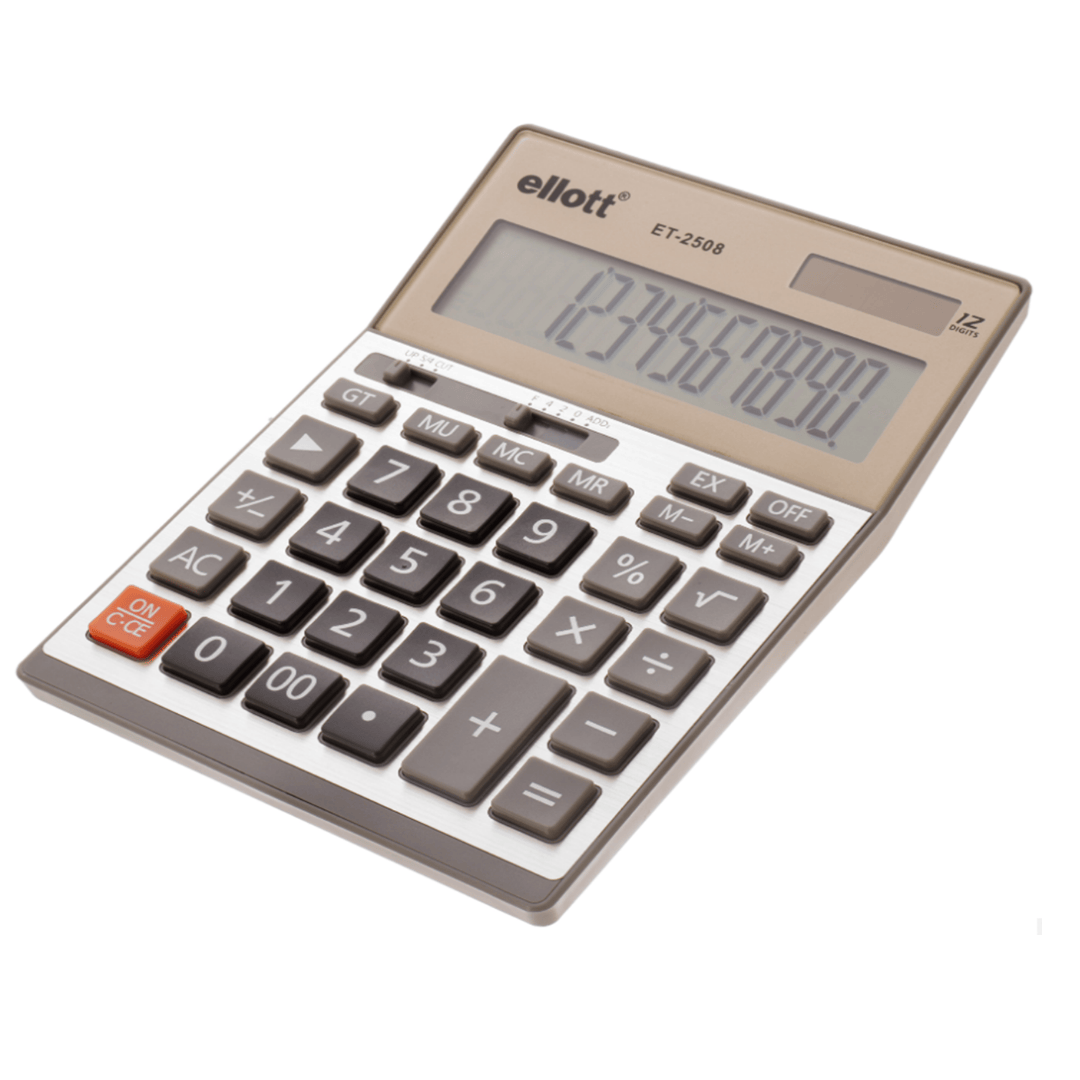 Калькулятор настольный Ellot "ET-2508", 12 разрядов, бежевый / Калькуляторы настольные №2