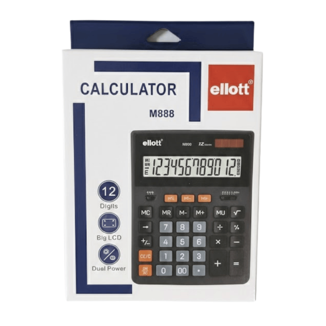 Калькулятор настольный Ellot "M888", 12 разрядов, черный / Калькуляторы настольные №2