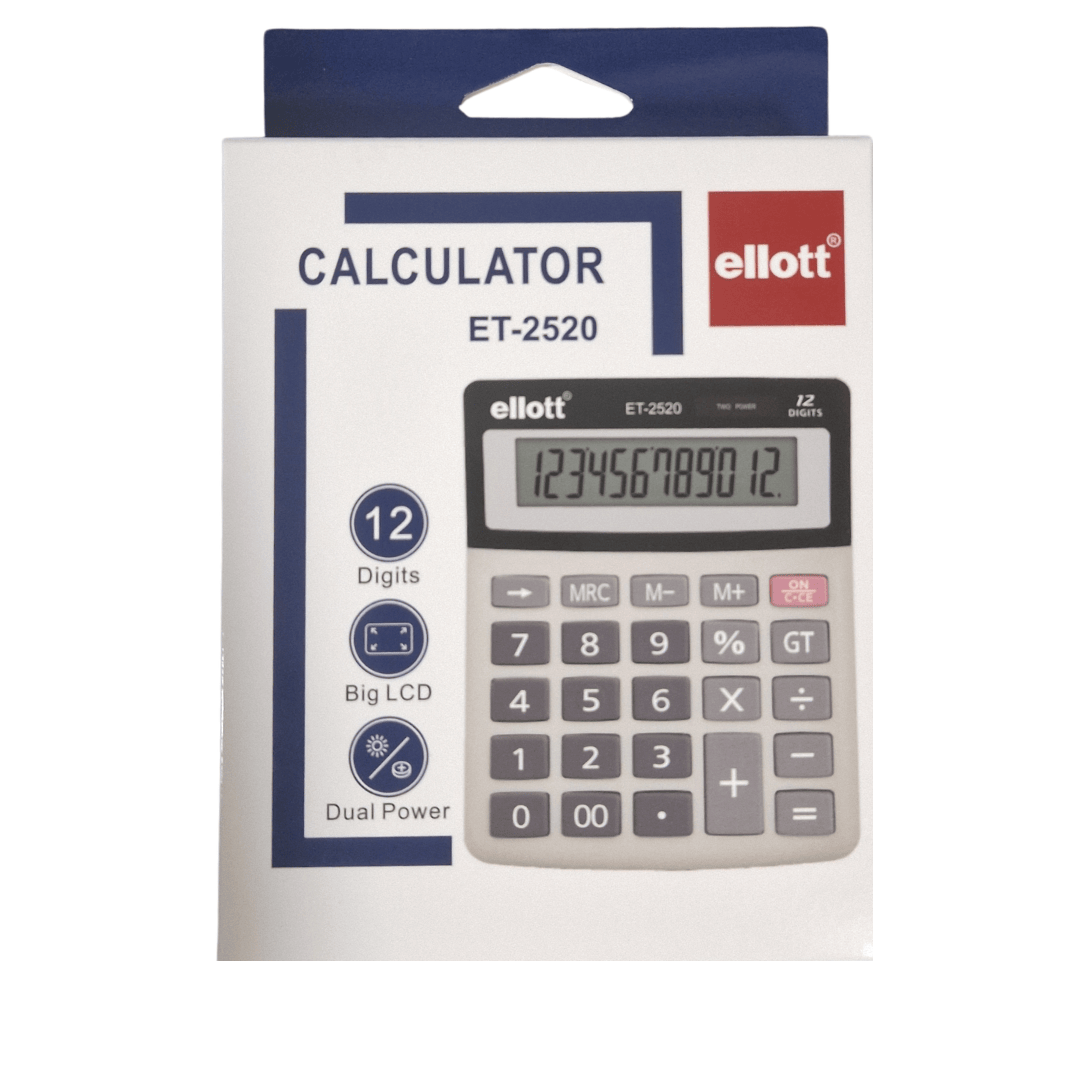 Калькулятор настольный Ellot "ET-2520", 12 разрядов, серый / Калькуляторы настольные №2