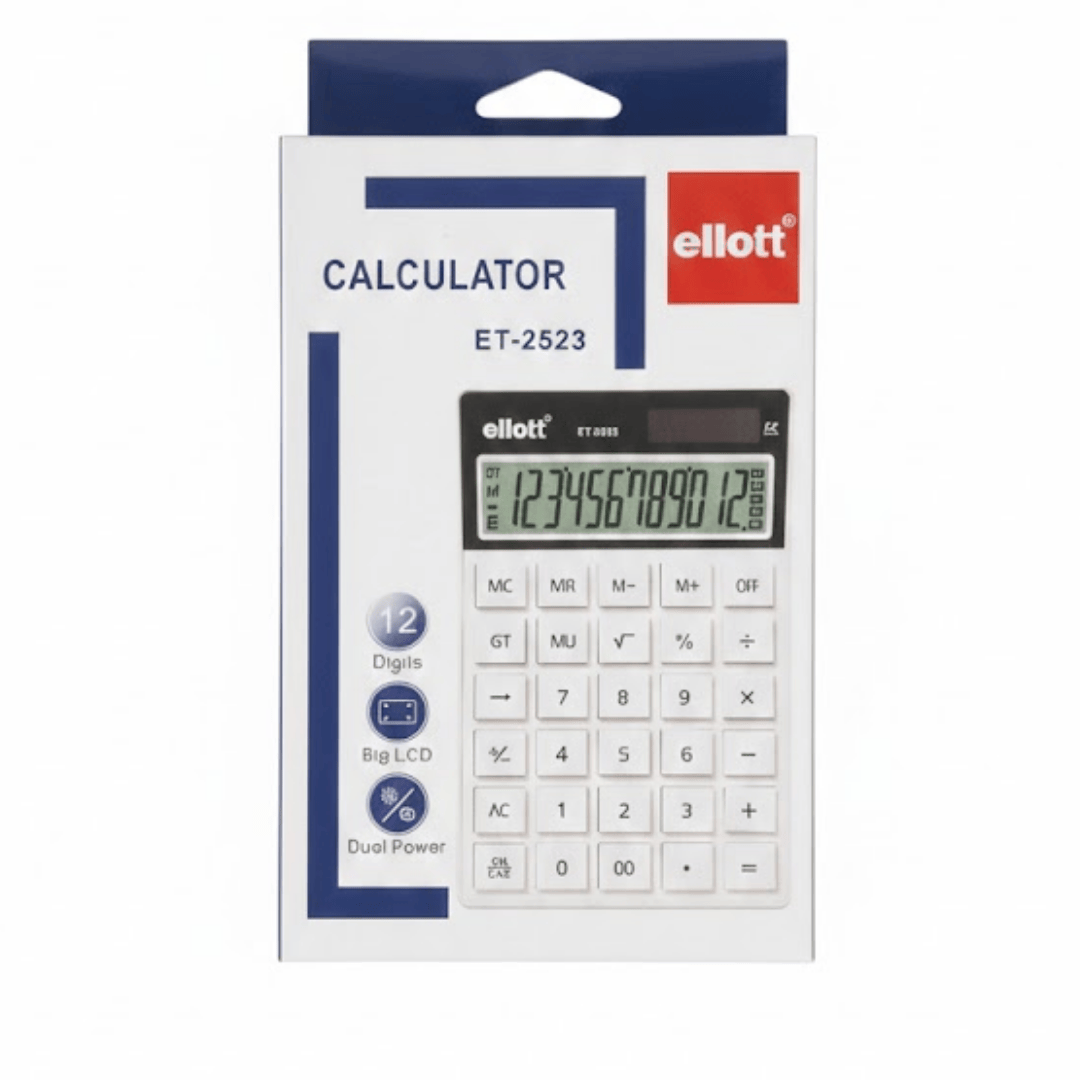 Калькулятор настольный Ellot "ET-2523", 12 разрядов, белый / Калькуляторы настольные №2