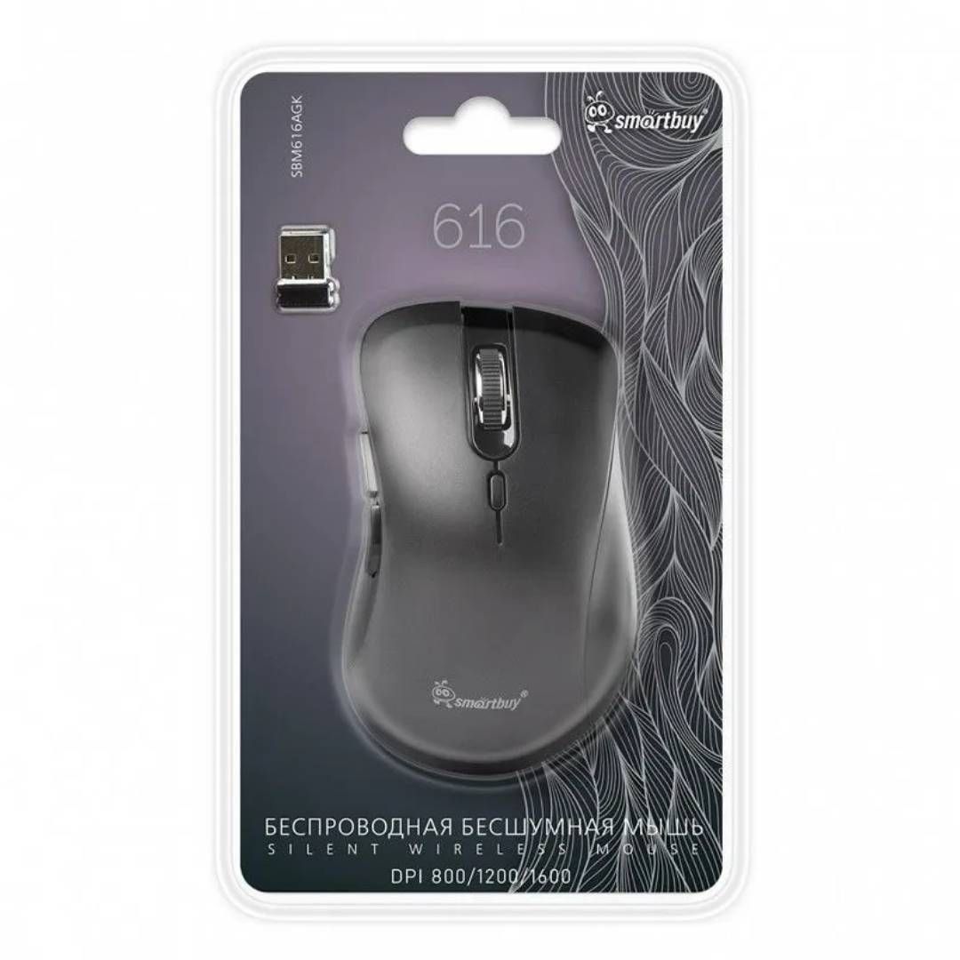 Сымсыз тінтуір Smartbuy ONE 280AG, USB, 4 батырма, 1600 dpi, қара / Сымсыз тінтуірлер №4