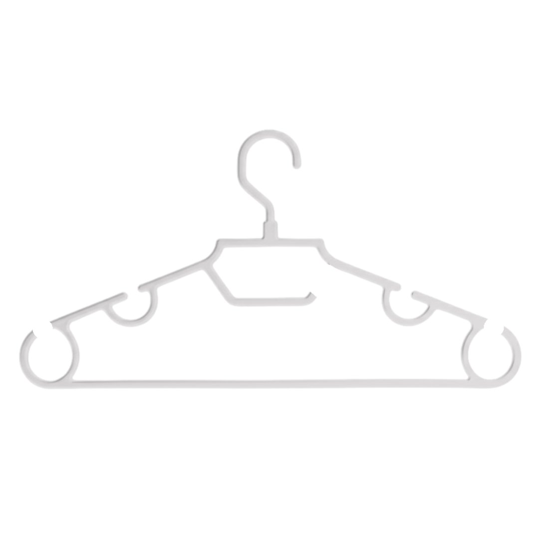 Вешалка для одежды Interlife, пластиковая, 5 шт в уп., размер 400 мм, цвет белый / Вешалки