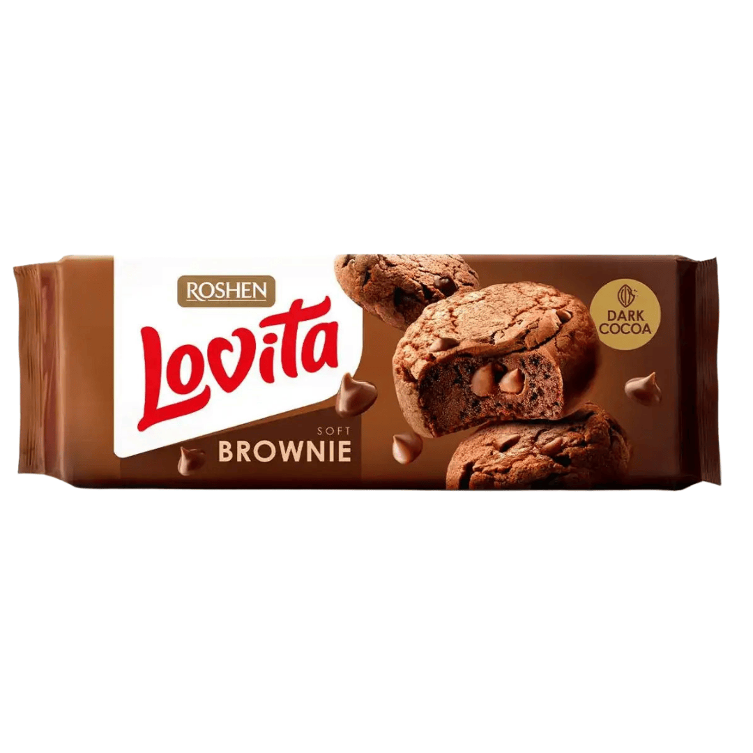Печенье сдобное Roshen "Lovita Brownie", с какао, 152 гр / Печенье и пряники