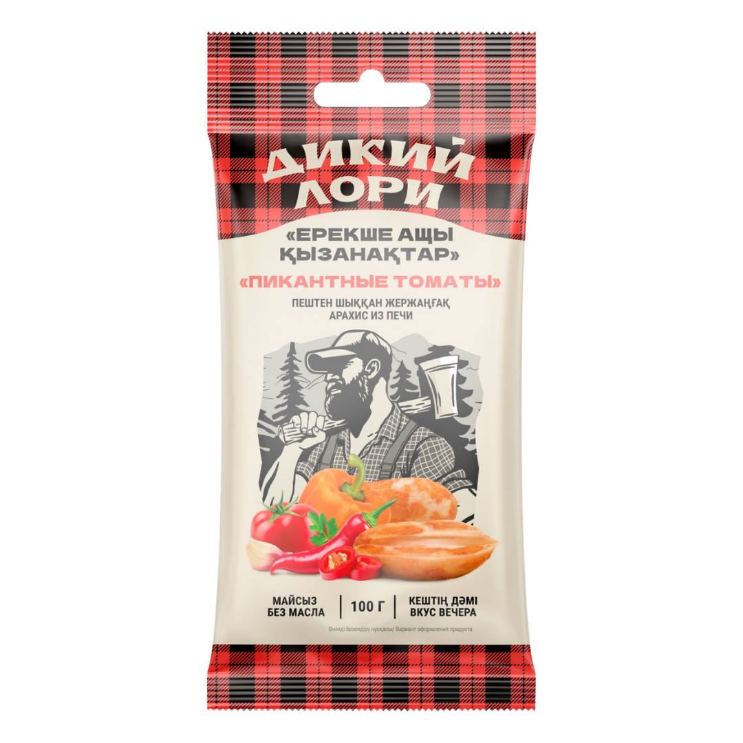 Арахис Дикий Лори "Пикантные томаты", 100 гр / Чипсы и снэки