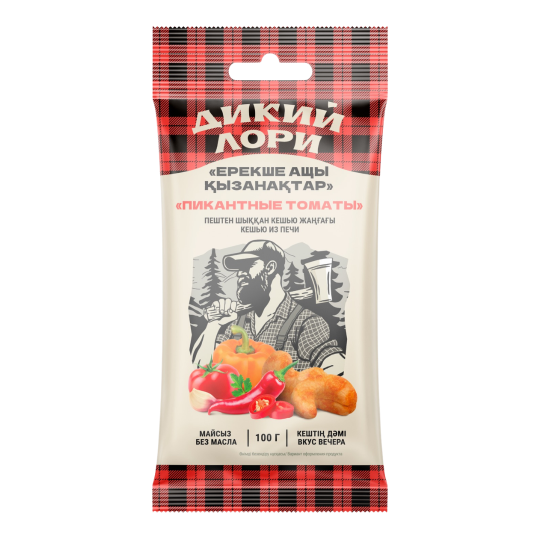 Кешью Дикий Лори "Пикантные томаты", 100 гр / Чипсы и снэки