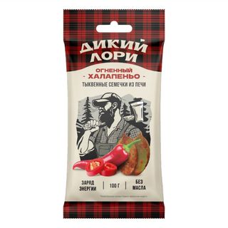Тыквенные семечки Дикий Лори "Огненный халапеньо", 100 гр / Чипсы и снэки oe.kz Тыквенные семечки Дикий Лори "Огненный халапеньо", 100 гр / Чипсы и снэки