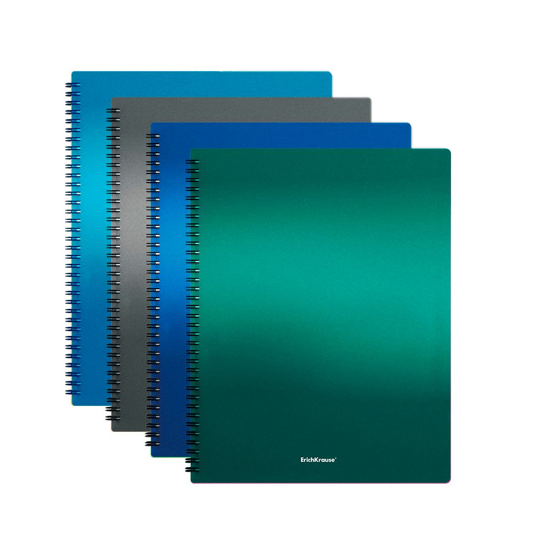 Папка файловая на 20 файлов Erich Krause "Matt Ice Metallic", А4 формат, на спирали, ассорти / Папки файловые