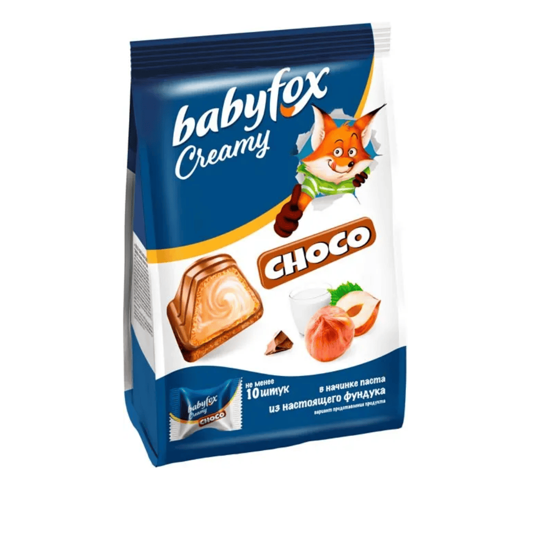 Конфеты вафельные BabyFox "Creamy Choco", с фундучной начинкой, 100 гр / Конфеты oe.kz Конфеты вафельные BabyFox "Creamy Choco", с фундучной начинкой, 100 гр / Конфеты