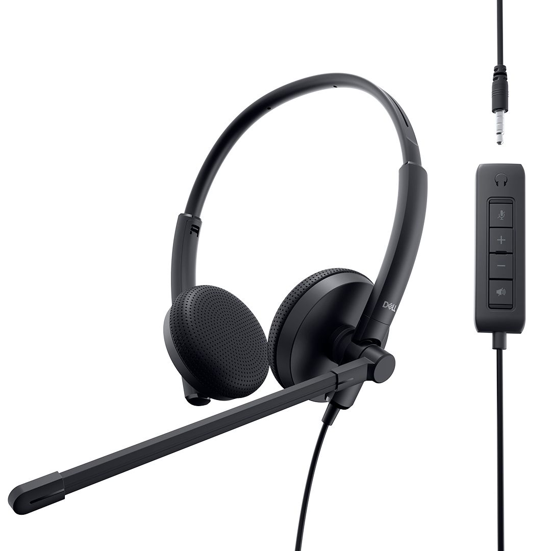 Наушники-гарнитура Dell Stereo Headset WH1022, диапазон частот 20-20000 Гц, USB, черная