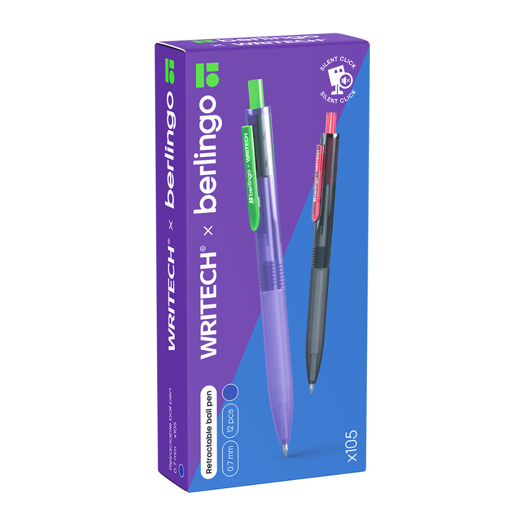 Автоматты шарлы қалам Berlingo "Writech.x105", 0,7 мм, ассорти, көк, баға бір дана үшін / Автоматты шарлы қаламдар №3 oe.kz Автоматты шарлы қалам Berlingo "Writech.x105", 0,7 мм, ассорти, көк, баға бір дана үшін / Автоматты шарлы қаламдар №3