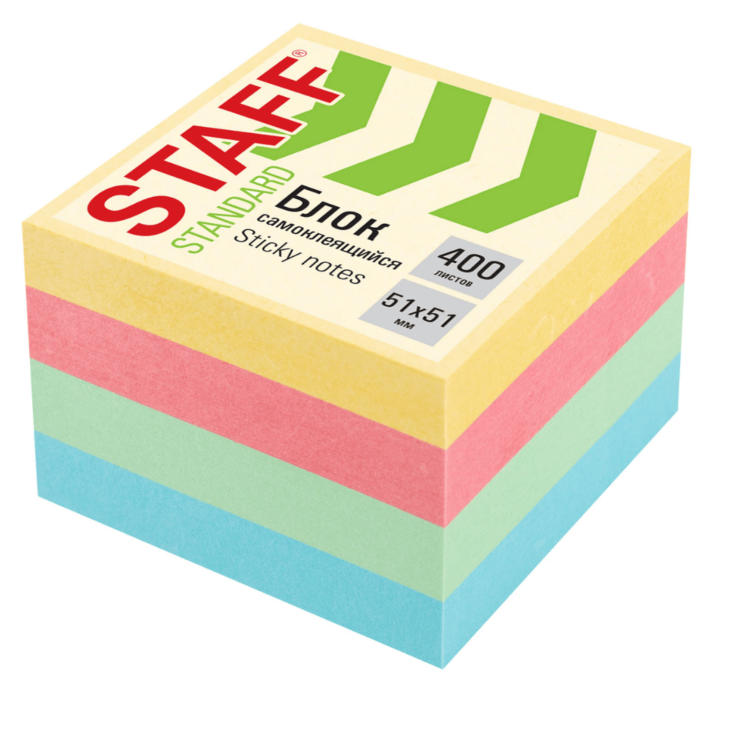 Өздігінен жабысатын блок 76*76 мм, Brauberg "Neon", 5 неон түстер, 400 парақ / Өзі жабысатын блоктар