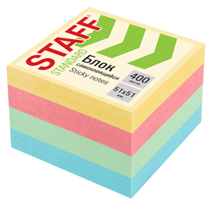 Өздігінен жабысатын блок 76*76 мм, Brauberg "Neon", 5 неон түстер, 400 парақ / Өзі жабысатын блоктар