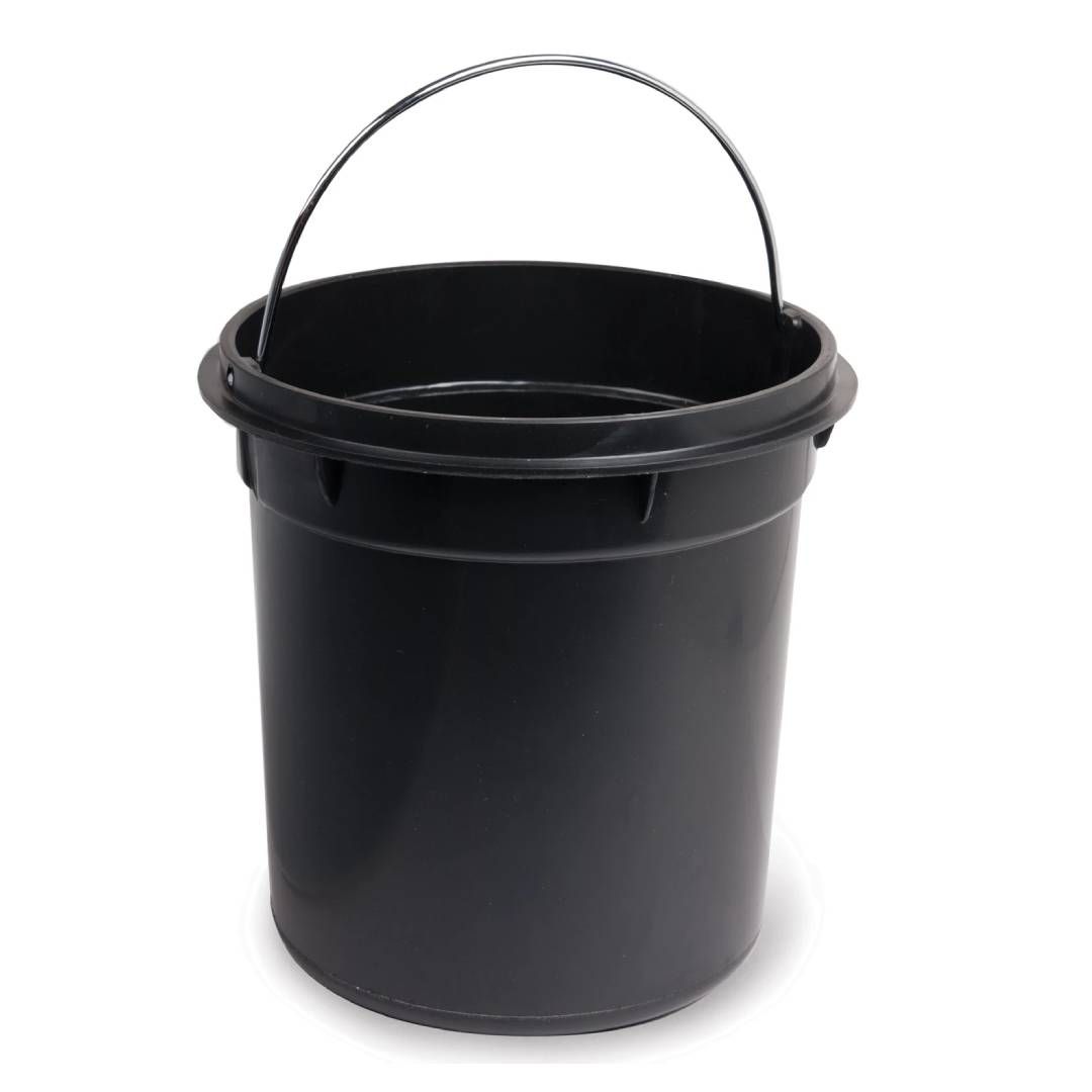 Қоқысқа арналған шелек-контейнер Laima, 20 л, басқышпен, дөңгелек, металл, қара / Қоқыс контейнерлері мен шелектері №4