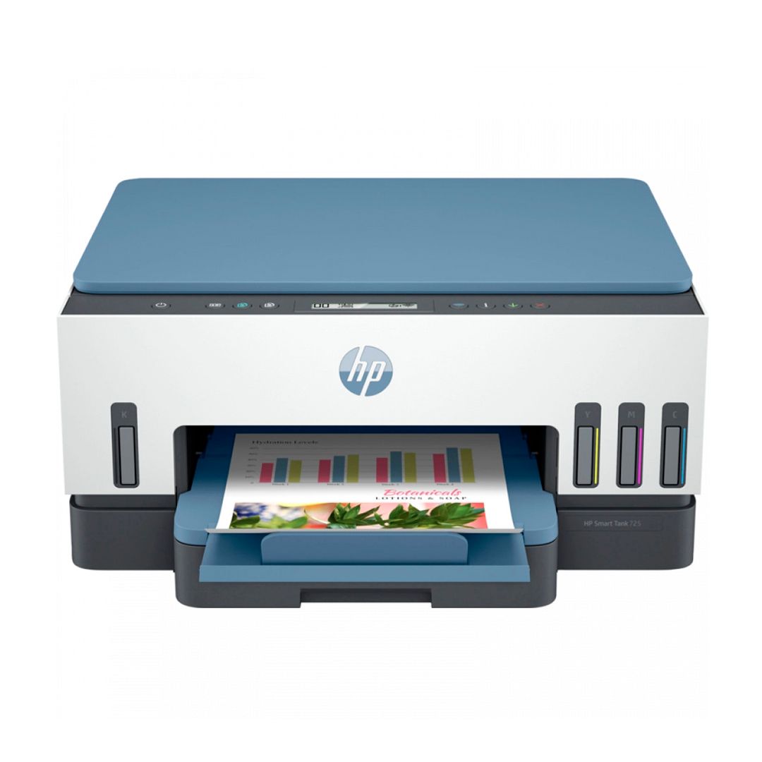 МФУ струйное цветное HP Smart Tank 725, А4, 1200*1200, 15 стр/мин, USB, Bluetooth, Wi-Fi / Струйные