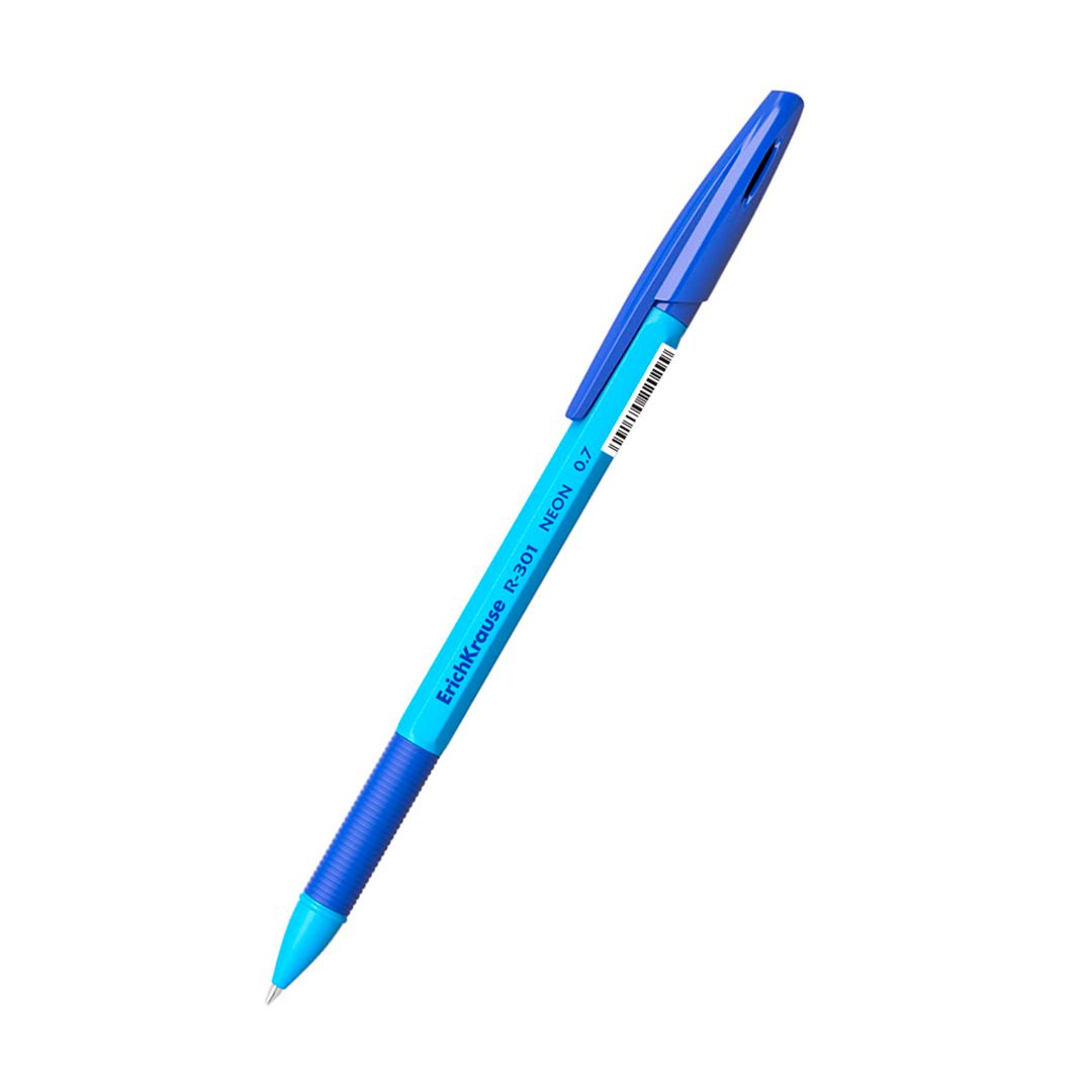 Ручка шариковая Erich Krause "R-301" Neon Stick&Grip, 0,7 мм, синяя, 4 шт. в упаковке / Наборы шариковых ручек №2