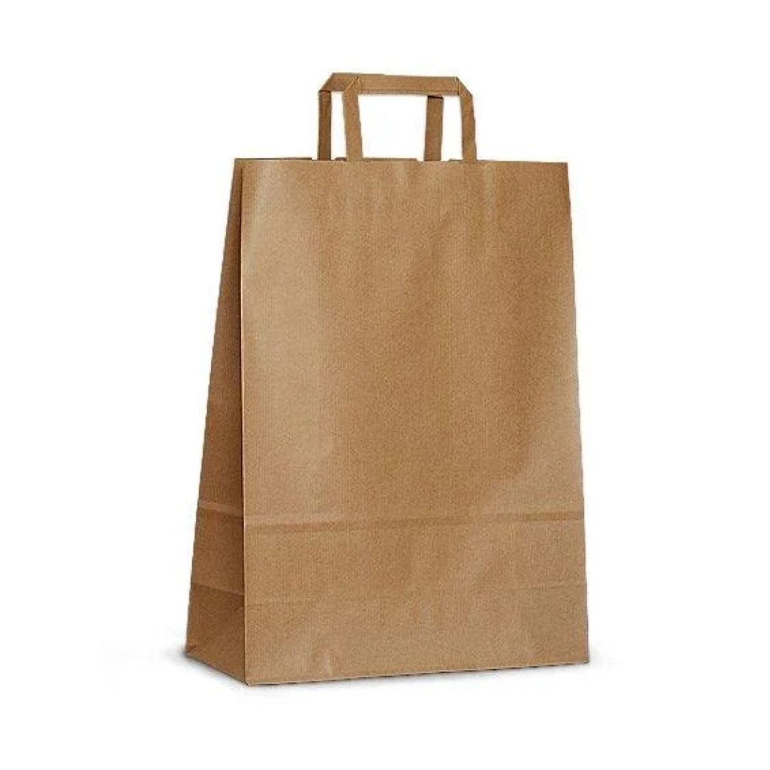 Пакет-сумка бумажная, прочная, размер 24*28 см, 300 шт/упак, крафт / null oe.kz Пакет-сумка бумажная, прочная, размер 24*28 см, 300 шт/упак, крафт / null