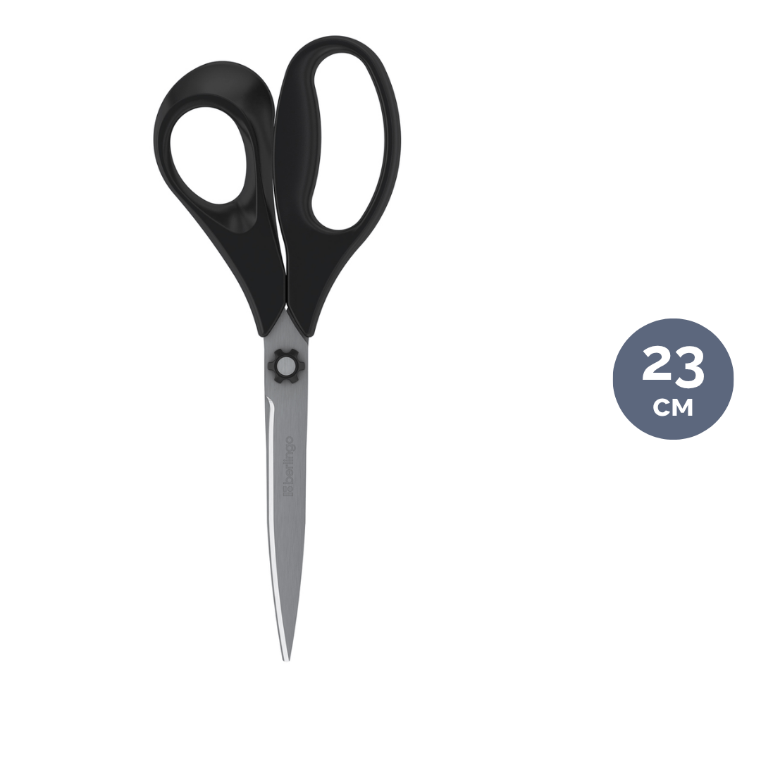 Ножницы Berlingo "Easycut 200", размер 23 см, черные / Ножницы