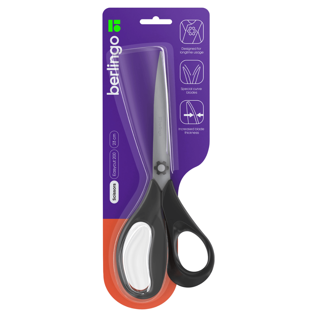 Ножницы Berlingo "Easycut 200", размер 23 см, черные / Ножницы №2