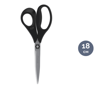 Ножницы Berlingo "Easycut 200", размер 18 см, черные / Ножницы