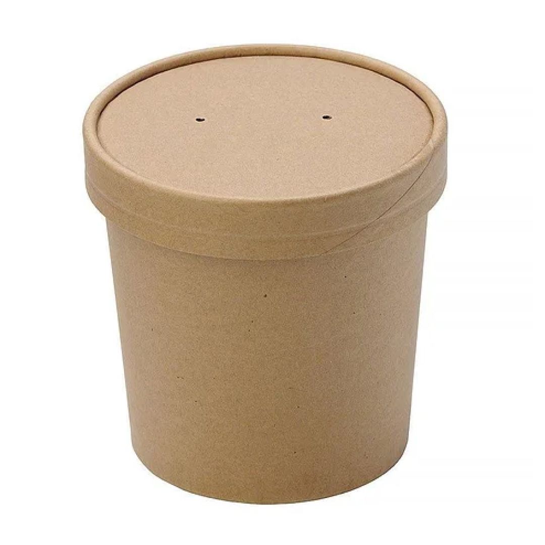 Коробки для супа "DoEco", картон, 230 мл, 25 шт/упак / Посуда одноразовая