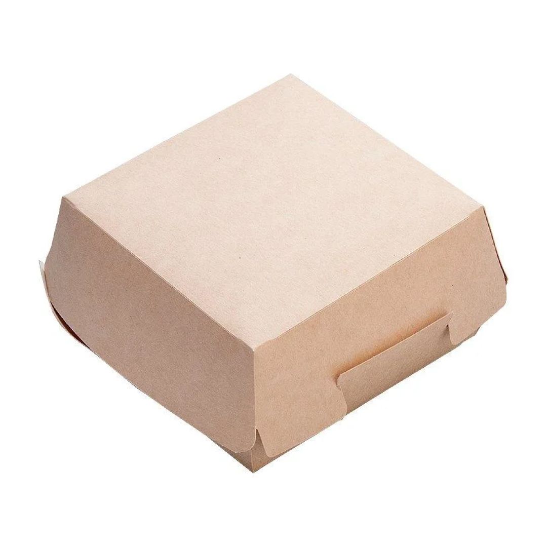 Коробки для бургера "Eco Burger", картон, размер 100*100*60 мм, 50 шт/упак / Посуда одноразовая