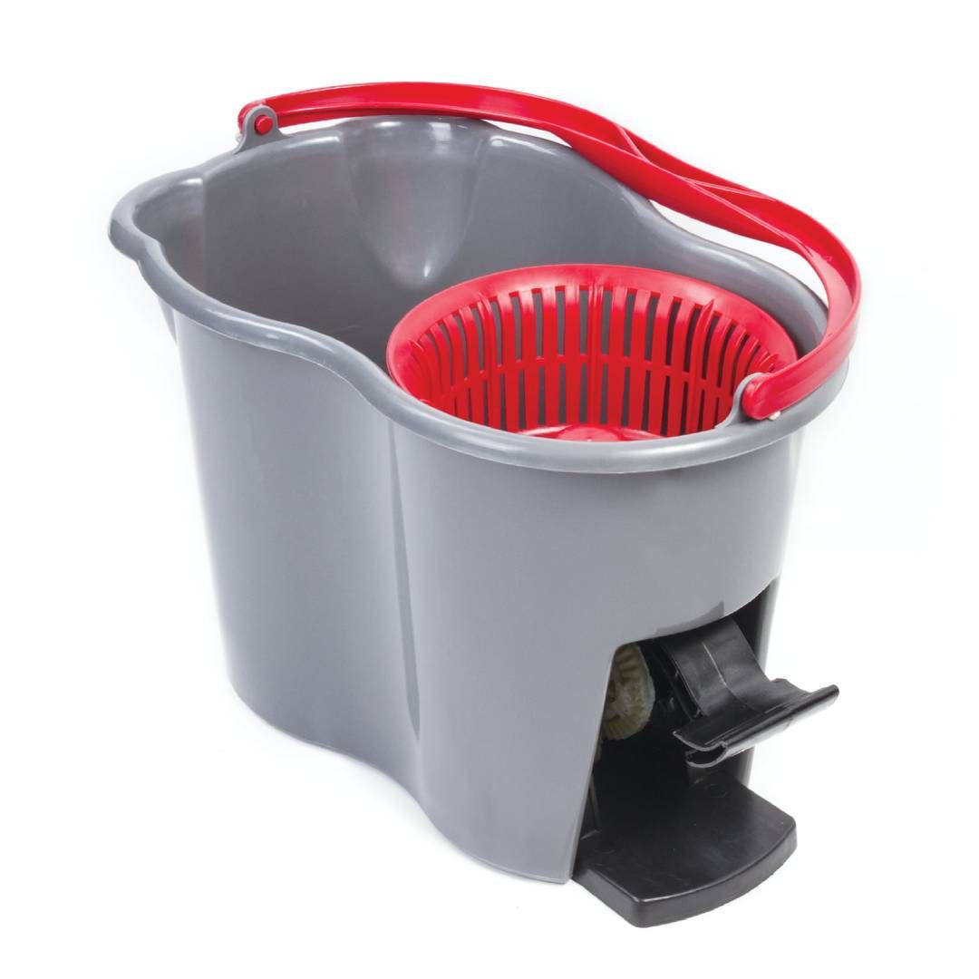Комплект для уборки Laima, ведро 14/7 л двухкамерное с отжимом + швабра, серый / Швабры и комплекты №2