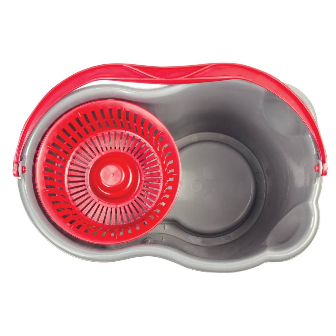 Комплект для уборки Laima, ведро 14/7 л двухкамерное с отжимом + швабра, серый / Швабры и комплекты №3