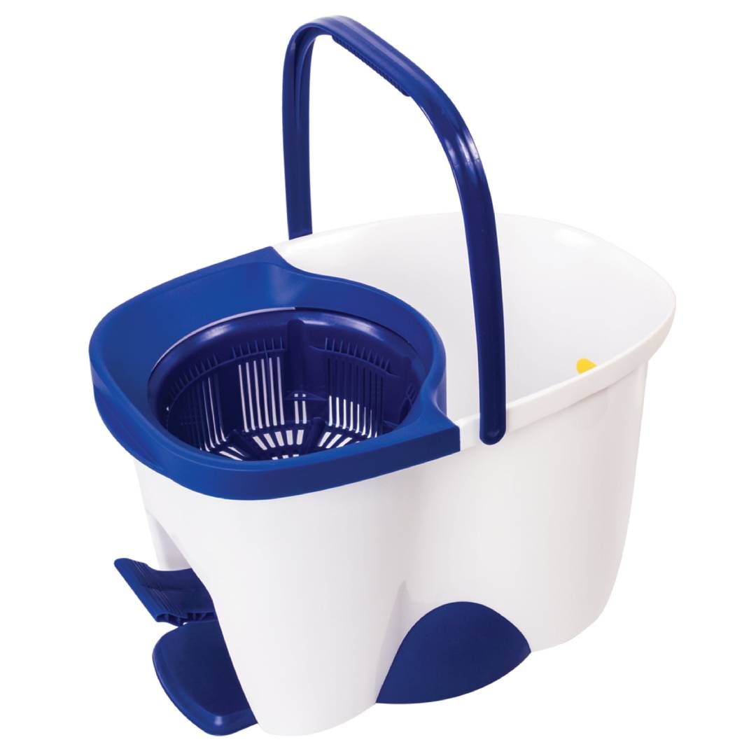 Комплект для уборки Laima, ведро 18/8 л двухкамерное с отжимом + швабра, белый / Швабры и комплекты №2