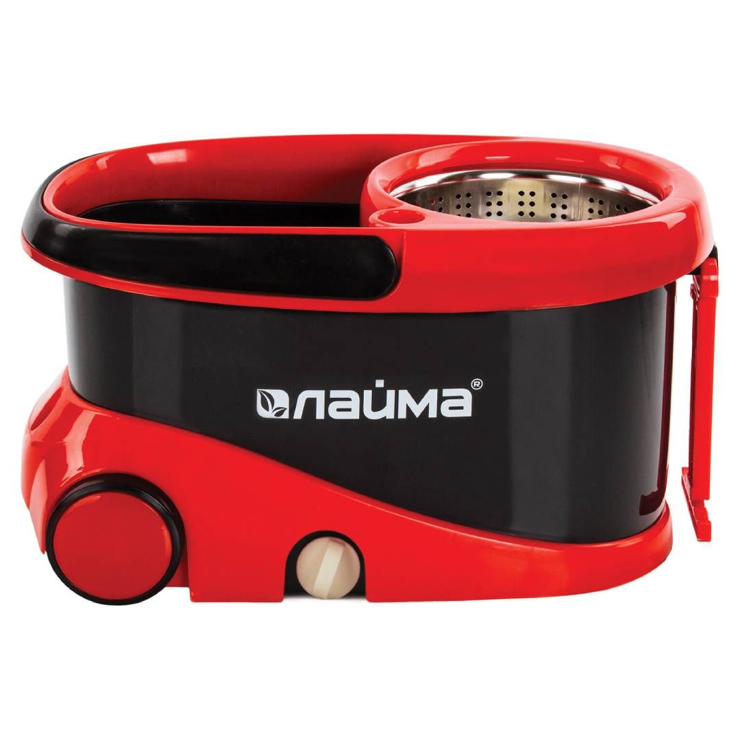 Комплект для уборки Laima, ведро 19/9 л двухкамерное с отжимом + швабра, черный / Швабры и комплекты №3