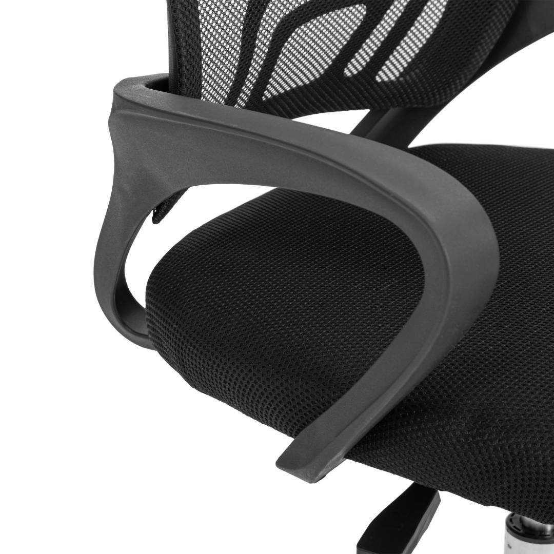 Кресло для персонала BM-520M, сетка/ткань, хром, черное / Кресла для персонала №6