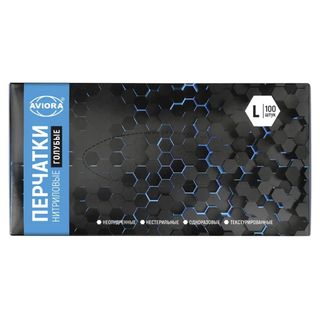 Нитрилді қолғаптар Aviora, пудраланбаған, өлшемі L, көк, 100 дана/қапт / Медициналық қолғаптар