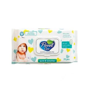 Дымқыл майлықтар Flovell Care Classic, қаптамада 72 дана / Косметикалық дымқыл майлықтар