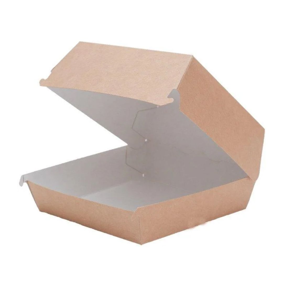 Коробки для бургера "Eco Burger", картон, размер 120*120*70 мм, 50 шт/упак / Бір реттік ыдыстар oe.kz Коробки для бургера "Eco Burger", картон, размер 120*120*70 мм, 50 шт/упак / Бір реттік ыдыстар