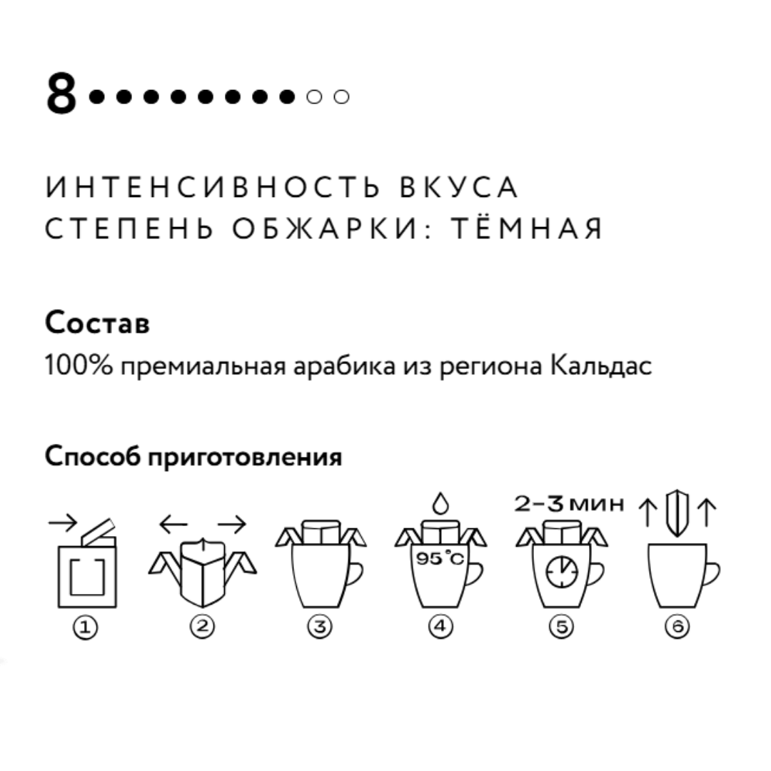 Кофе молотый в дрип-пакетах Jardin "Colombia Caldas", 6 пакетиков / Кофе порционный №2