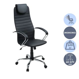Кресло для руководителя Бун CH Eco, экокожа, черный / Кресла для руководителей