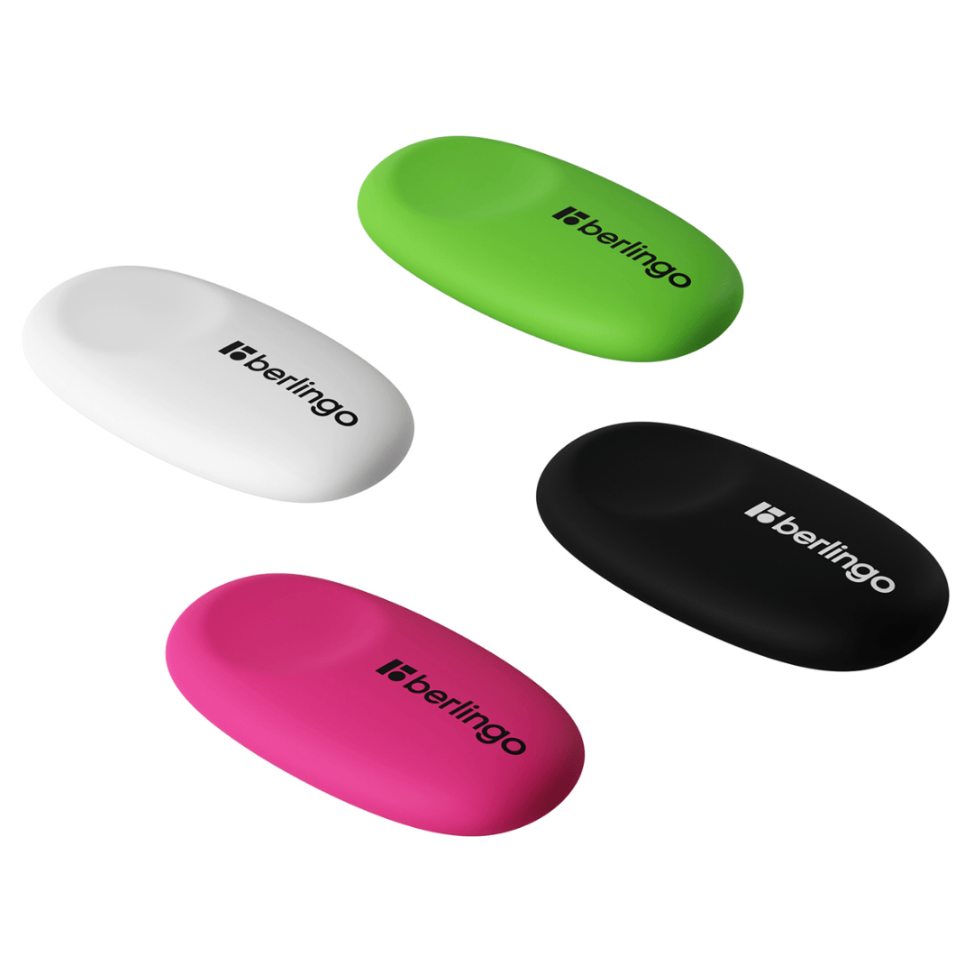 Ластик Berlingo "Ergonomic", овальный, 50*30*8 мм, ассорти, цена за штуку / Ластики