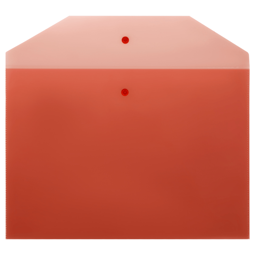 Папка-конверт с кнопкой Стамм, A4, 120 мкм, прозрачная, красная / Папки-конверты на кнопке №2