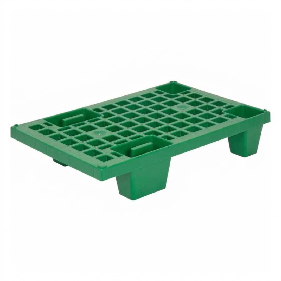 Паллет перфорированный, 600*400*130 мм, на ножках, пластик / Грузовые тележки