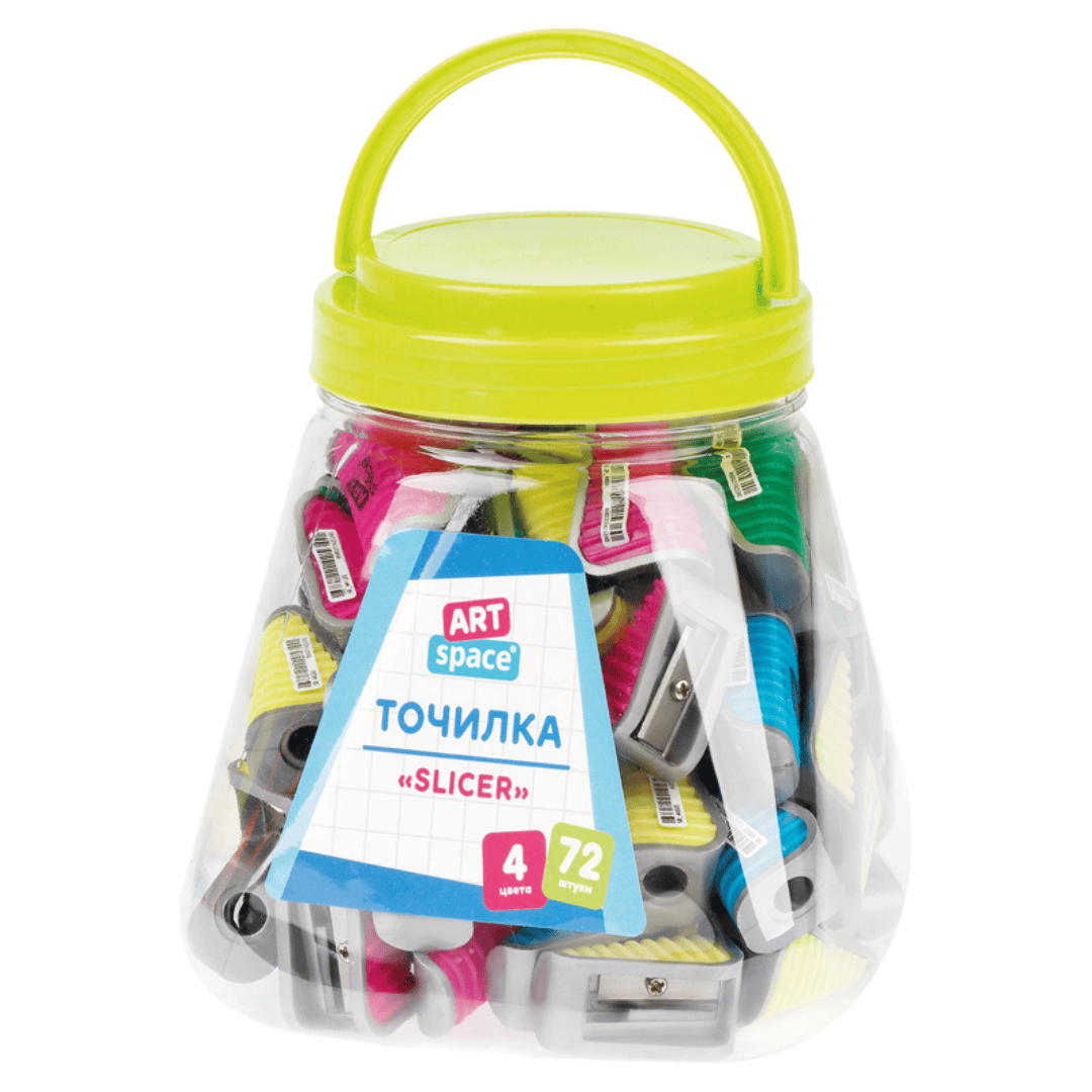 Точилка ArtSpace "Slicer", без контейнера, с одним отверстием, ассорти, цена за штуку / Точилки №4