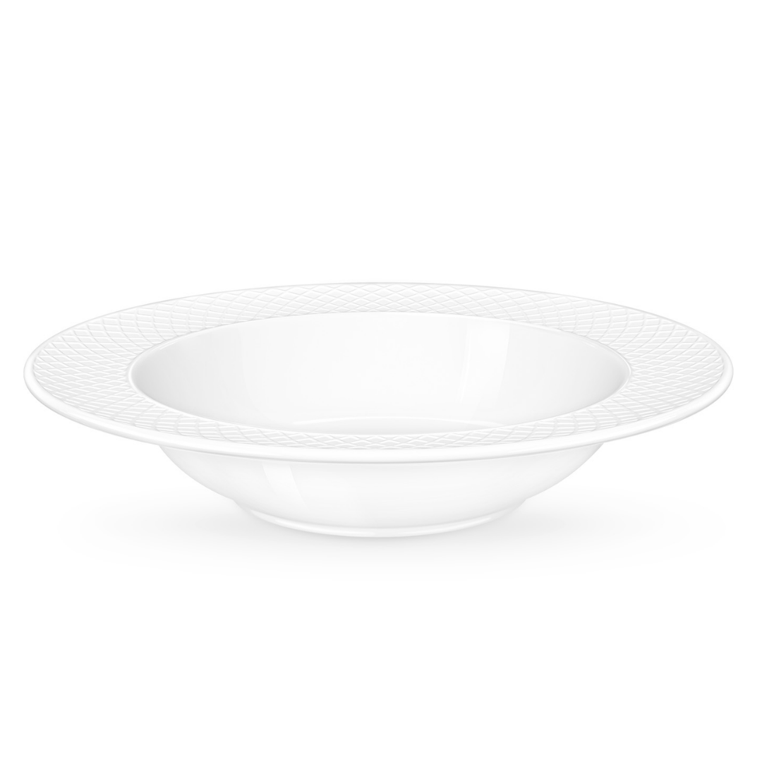 Тарелка глубокая Wilmax, диаметр 22,5 см, фарфор, белая / Посуда столовая №2