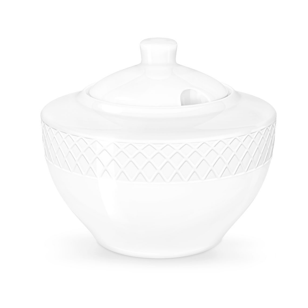 Сахарница Wilmax, 340 мл, фарфор, белая / Посуда столовая