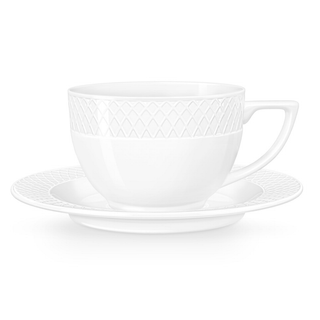 Чайная пара Wilmax, 240 мл, фарфор, белая / Посуда столовая