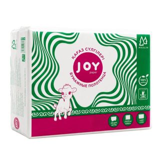 Қағаз сүлгілер Маолин "Joy", 1 қабатты, 200 дана, 21*22 см, Z бүктелу, ақ / Диспенсерлерге арналған сүлгілер