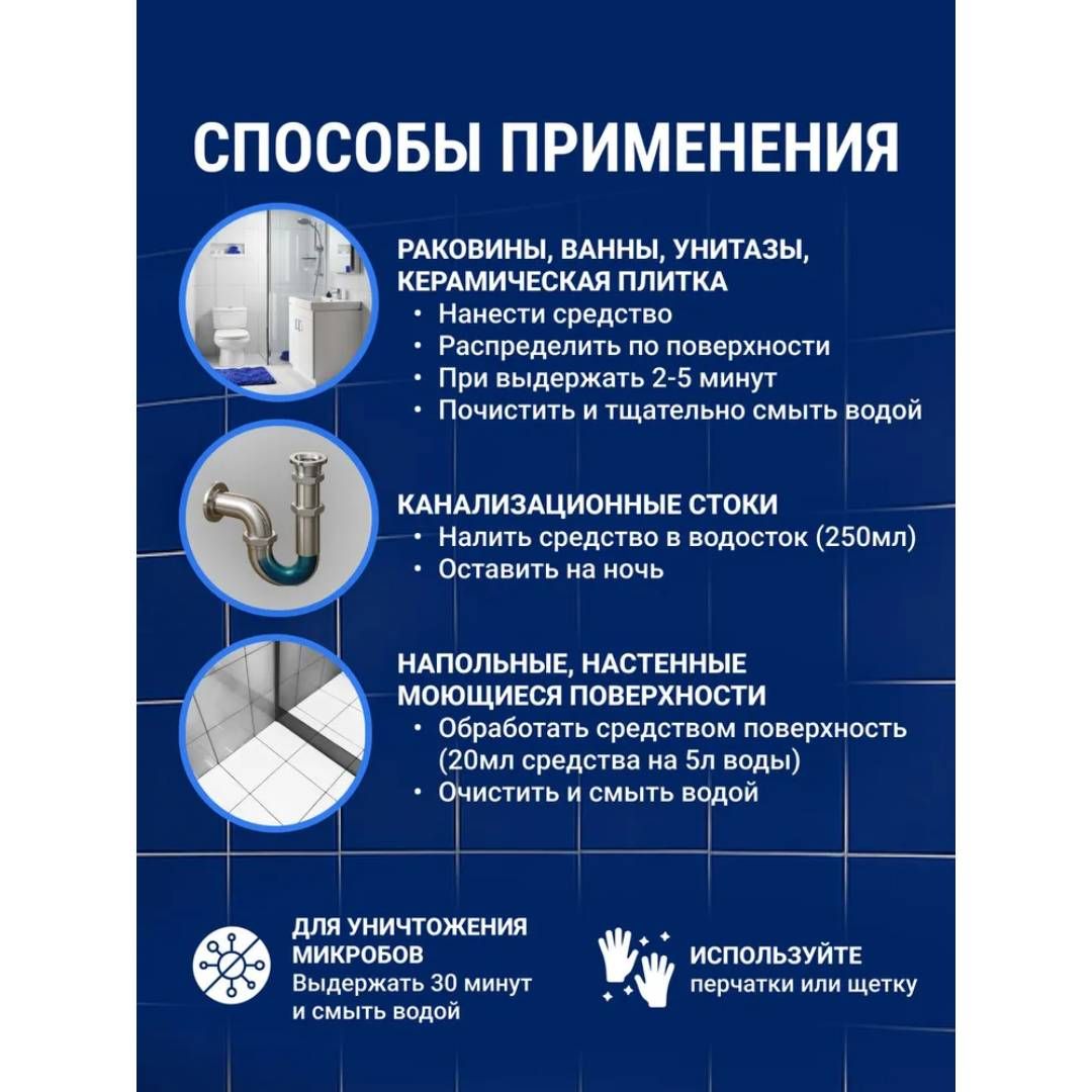 Средство для чистки сантехники Чистин "Санитарный", 750 мл / Чистящие средства №2