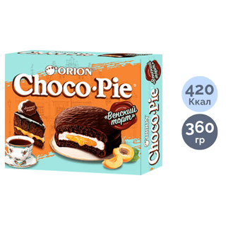 Бисквит Orion "Choco-Pie Венский торт", 360 гр, 12 штук в коробке / Бисквиты, круассаны, маффины