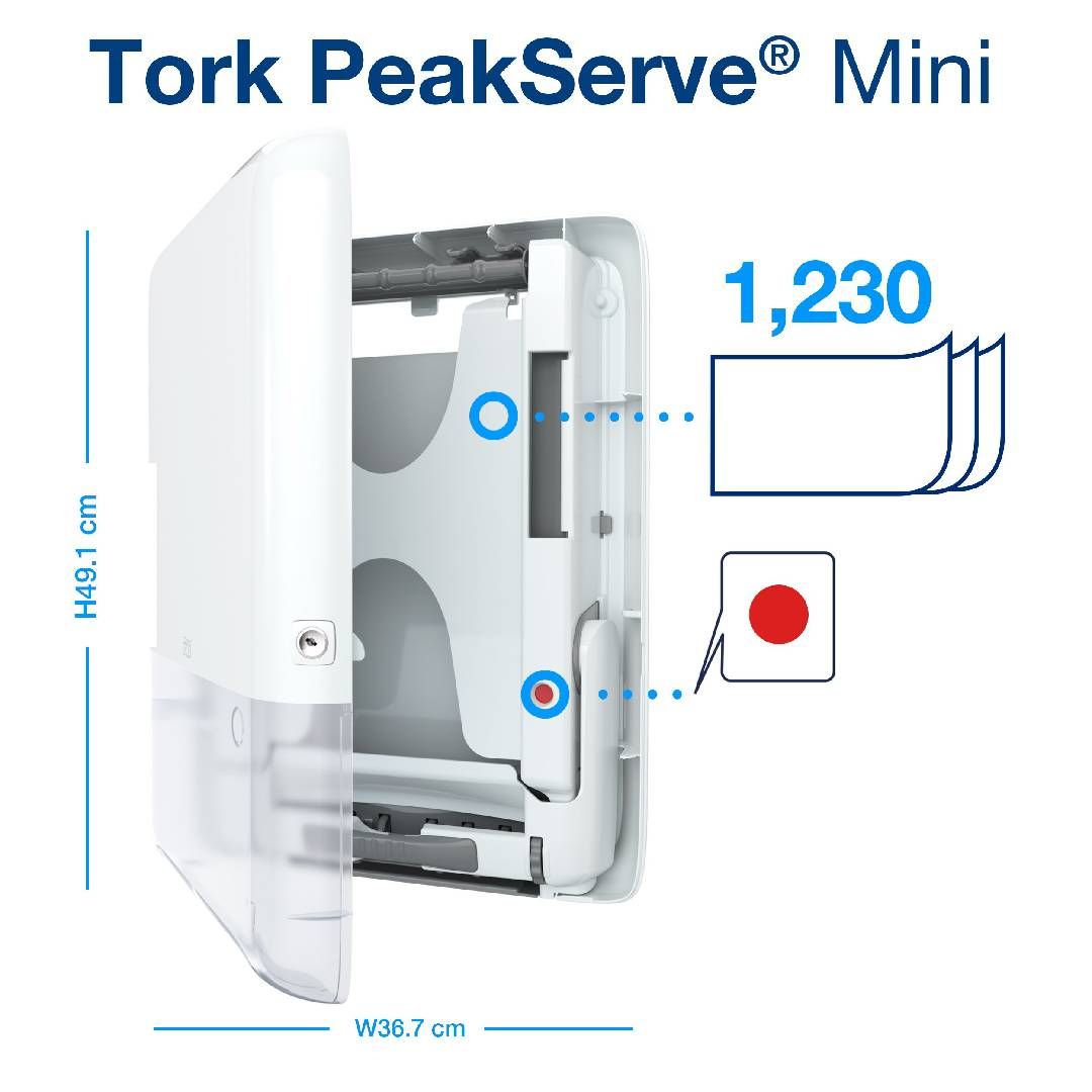 Диспенсер-мини для полотенец с непрерывной подачей Tork "PeakServe", пластик, белый / Диспенсеры для полотенец №4 oe.kz Диспенсер-мини для полотенец с непрерывной подачей Tork "PeakServe", пластик, белый / Диспенсеры для полотенец №4