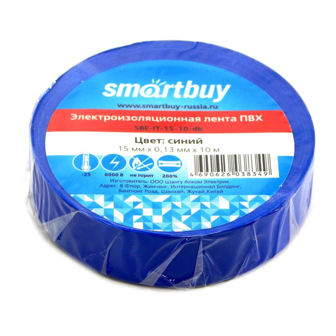 Изолента Smartbuy, өлшемі 15 мм*10 м, көк / Монтажды және арнайы таспалар №3 oe.kz Изолента Smartbuy, өлшемі 15 мм*10 м, көк / Монтажды және арнайы таспалар №3