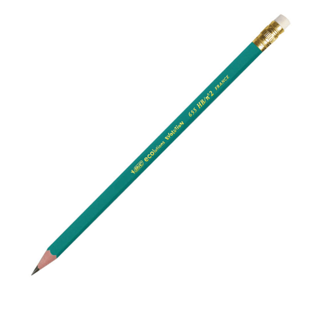 Карандаш чернографитный Bic "Evolution" HB, пластик, заточенный с ластиком, цена за штуку / Карандаши чернографитные