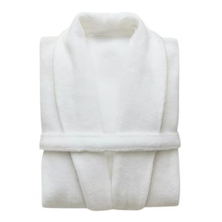 Халат велюровый, S-XXXL, шалевый воротник, белый / Текстильная продукция	